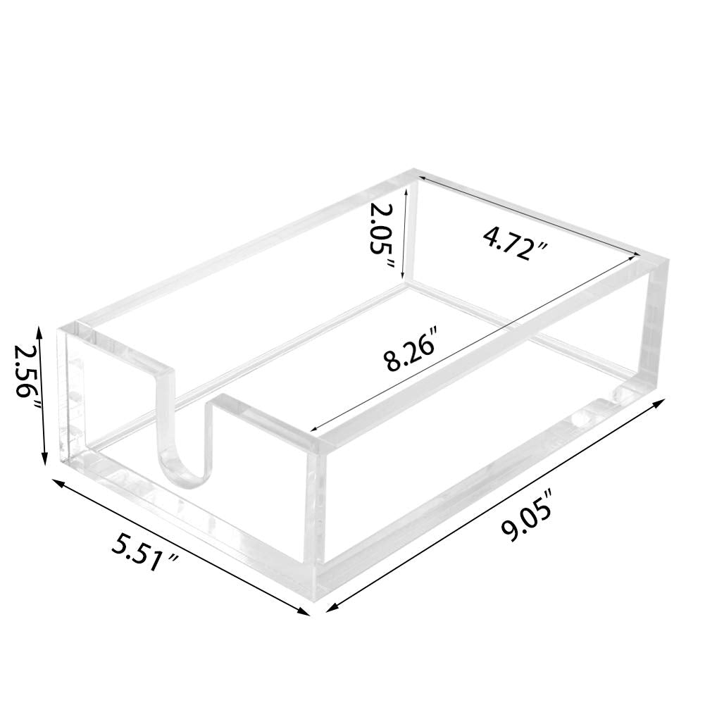 Phineoly Acrylic Guest Towel Napkin Holder, 0.37Inch Thickness Clear Paper Towel Tray, Rectangle Napkin Holders For Kitchen, Din